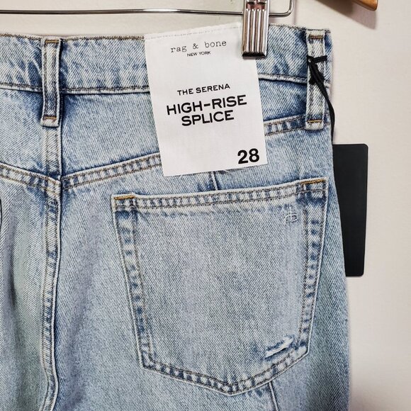 RAG & BONE NWT The Serena High-Rise Splice Jeans Wide Leg Oconee Womens 28 x 31" - Picture 7 of 16